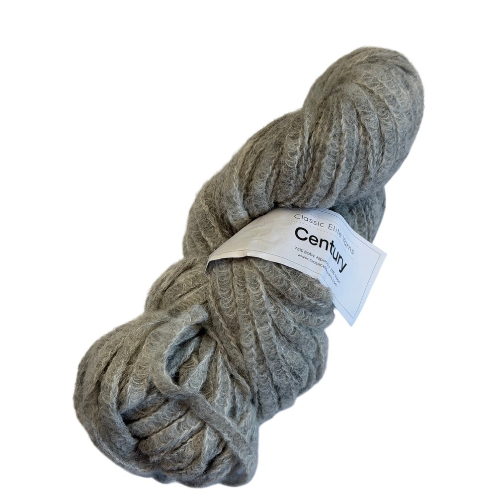 New Classic Elite Yarns 'Century" Grey Baby Alpaca Blend 100g Chainette Bulky